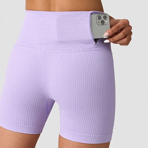 Ribbed Define Seamless Pocket Shorts Lavender